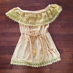 Yellow Off Shoulder Dress